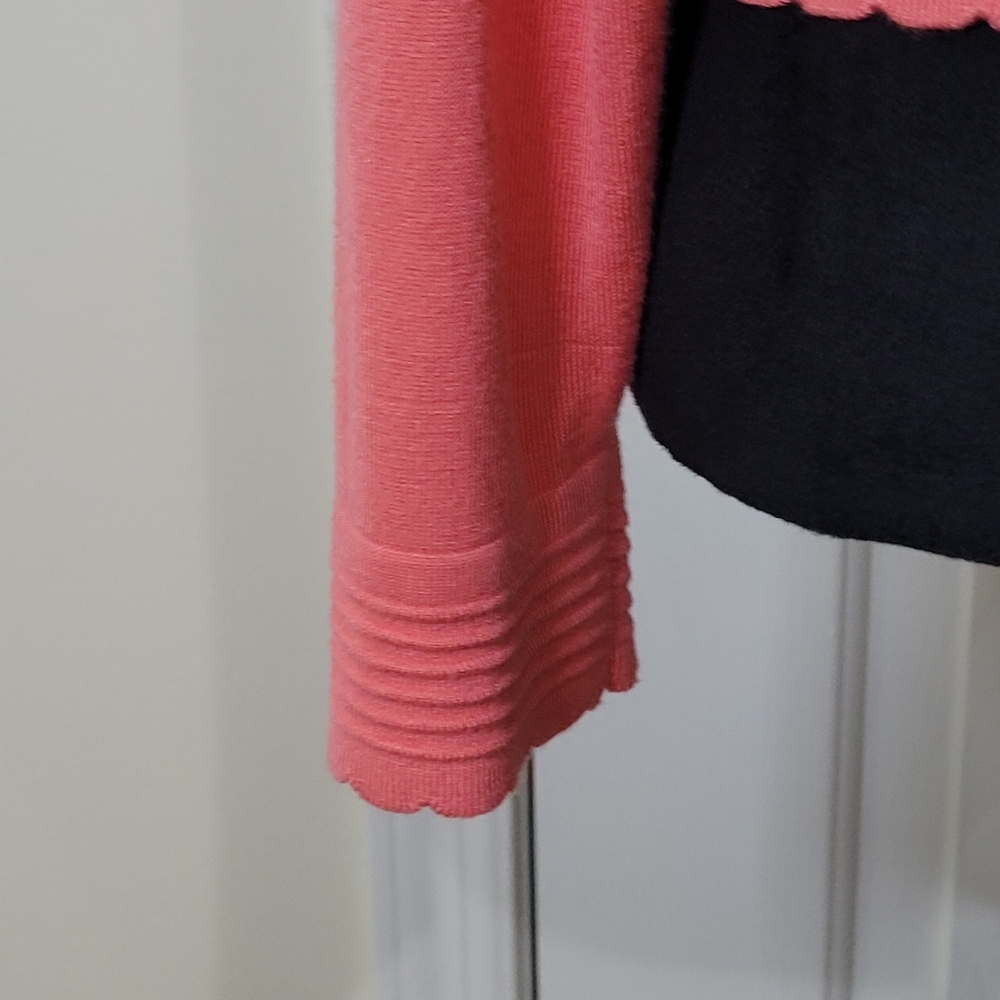 Laura Jeffries Women's 3/4 Sleeves Lightweight Jacket Cardigan Coral Size XL - Picture 5 of 10